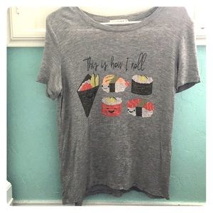 Gray T-shirt with saying